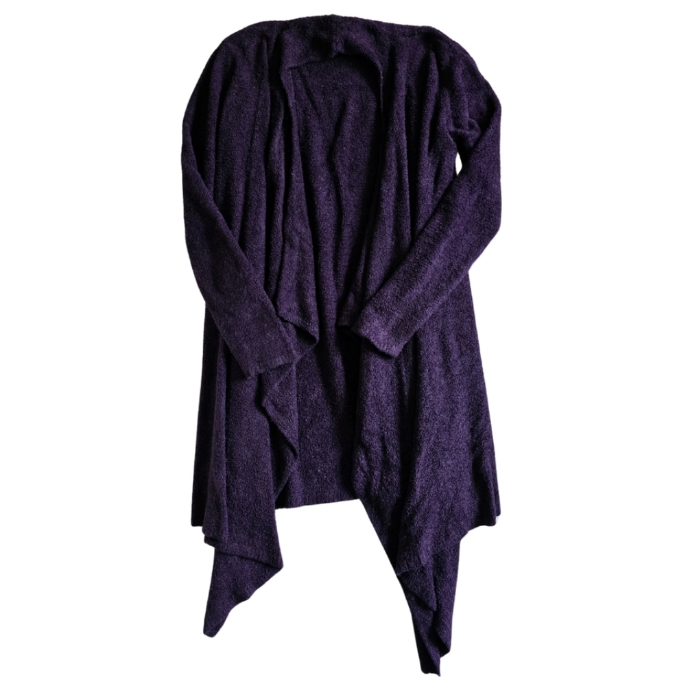 BAREFOOT DREAMS Bamboo Chic Lite Shawl Duster Wrap Sweater S/M Purple